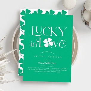 Invitation Fête de mariage Chanceux en amour Trèfle Vert
