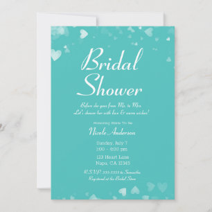 Invitation Fête de mariage chic Turquoise Sarcelle et Blanc C