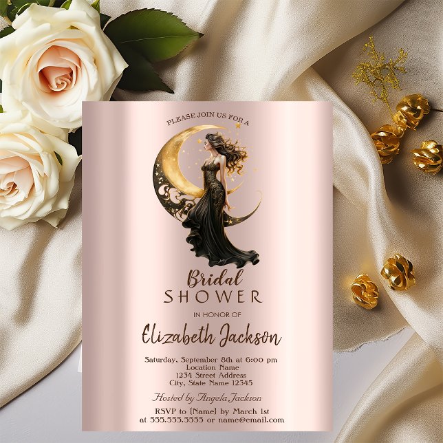 Invitation Fête de mariage Ciel de Lune Rose Gold (Créateur téléchargé)