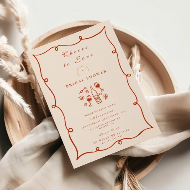 Invitation Fête de Mariage Citron Vin Rosé (Créateur téléchargé)