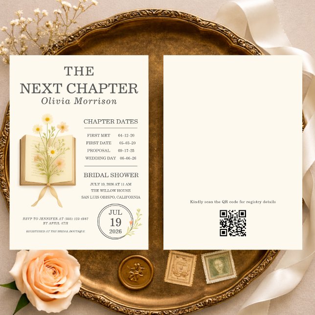 Invitation Fête de Mariage Code QR Nouveau Chapitre Commence (Créateur téléchargé)