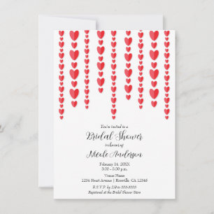 Invitation Fête de mariage Cœurs Rouges de la Saint-Valentin