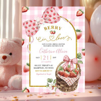 Fête de mariage Coquette Ruban Rose Gingham Fraise