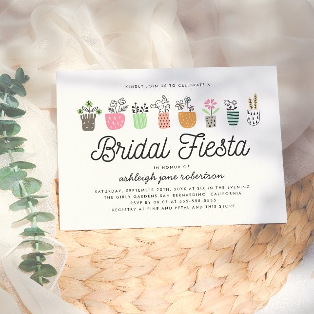 Invitation Fête de mariage Cute Cactus (Créateur téléchargé)
