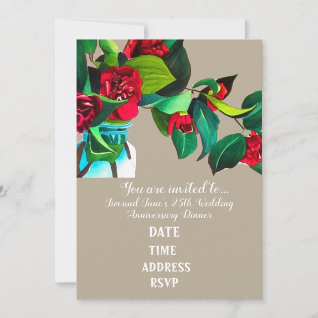Invitation Fête de mariage d'anniversaire de mariage art de l (Devant)