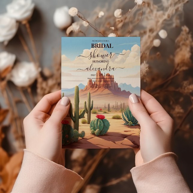 Invitation Fête de mariage dans le désert de cactus de l'Oues (Créateur téléchargé)