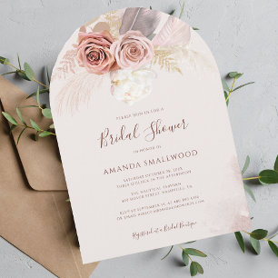 Invitation Fête de Mariage d'Automne avec Herbe des Pampas