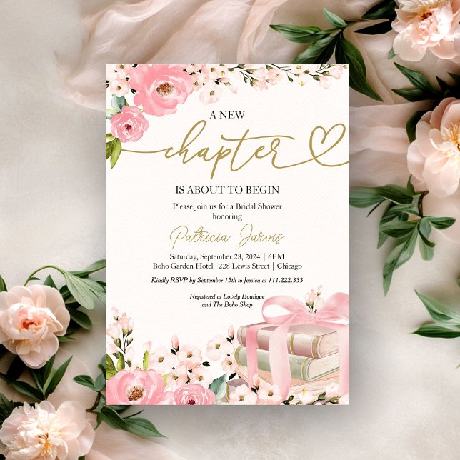 Invitation Fête de Mariage de A New Chapter Books (Créateur téléchargé)