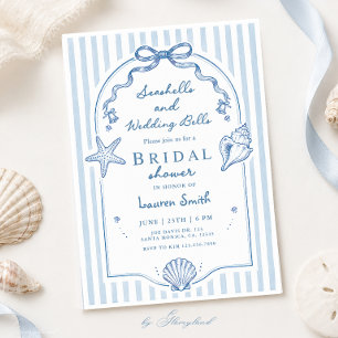 Invitation Fête de mariage de coquillages côtiers