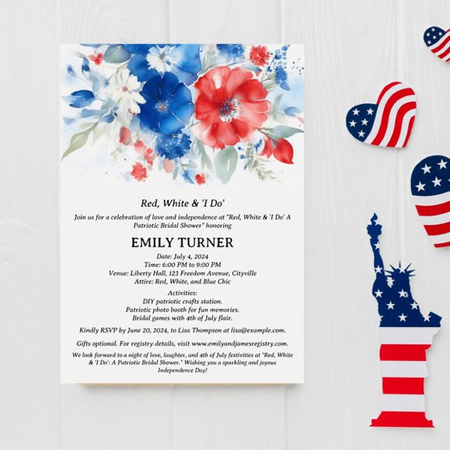Invitation Fête de mariage de la fête d'indépendance du 4 jui (Créateur téléchargé)
