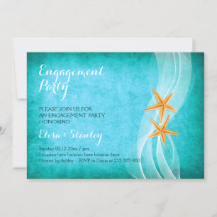 Invitation Fête de mariage de la paire de Starfish