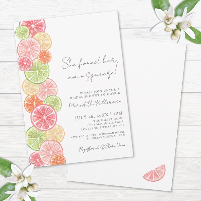 Invitation Fête de mariage de Main Squeeze Citrus (Main Squeeze Citrus Bridal Shower Invitation)