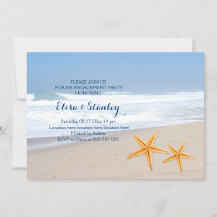 Invitation Fête de mariage de plage d'été Starfish