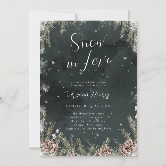 Invitation Fête de Mariage de Snow In Love (Devant)