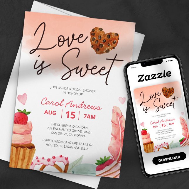 Invitation Fête de mariage d'eau douce et d'amour (Créateur téléchargé)