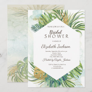 Invitation Fête de Mariage d'Été aux Feuilles de Palmier Trop