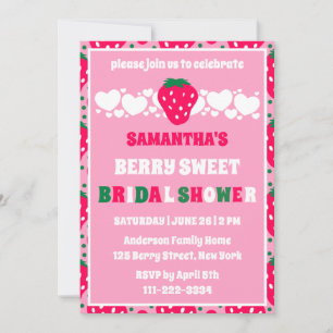 Invitation Fête de mariage doux avec baies roses Photo