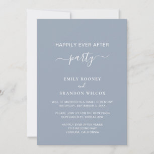 Invitation Fête de Mariage Dusty Blue Happily Ever After