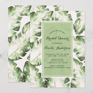 Invitation Fête de Mariage Élégante aux Feuilles Tropicales V