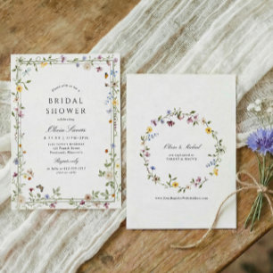 Invitation Fête de mariage élégante avec fleurs sauvages Jard