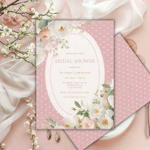 Invitation Fête de mariage élégante avec pois roses et fleurs
