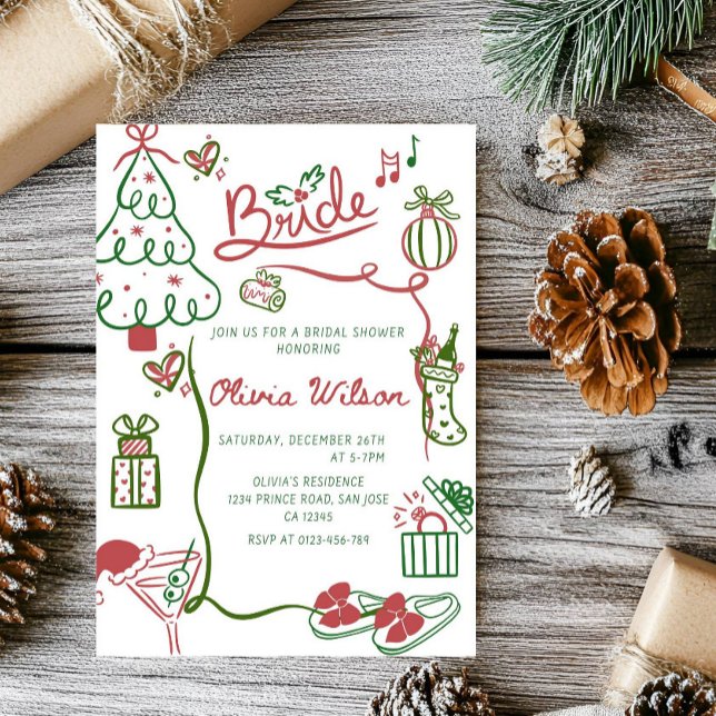 Invitation Fête de mariage élégante de Noël (Créateur téléchargé)