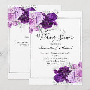 Invitation Fête de mariage élégante et formelle aux fleurs vi
