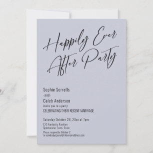 Invitation Fête de Mariage Élégante et Moderne Bleu Poussiére