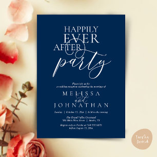 Invitation Fête de Mariage Élégante et Moderne, Happily Ever