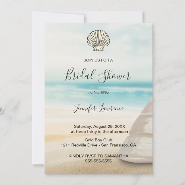 Invitation Fête de mariage élégante et moderne sur la côte  (Devant)