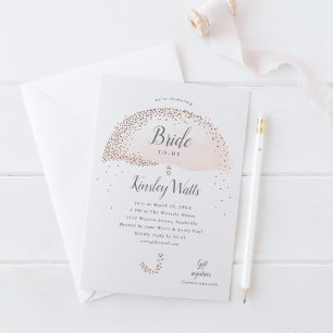 Invitation Fête de mariage élégante rose gold confetti rose