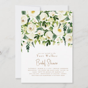 Invitation Fête de mariage en cascade de fleurs blanches
