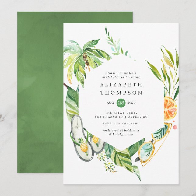 Invitation Fête de mariage en été (Devant / Derrière)