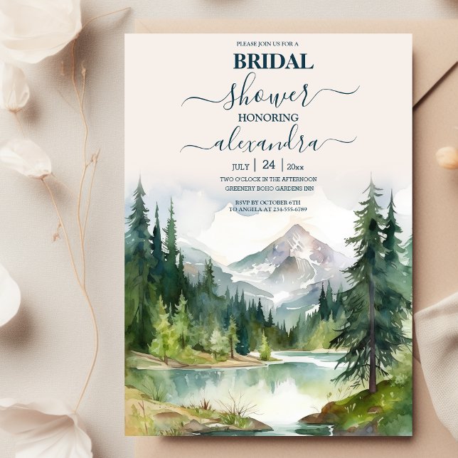 Invitation Fête de mariage en montagne rustique (Créateur téléchargé)