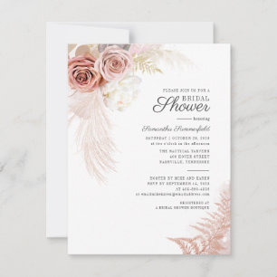 Invitation Fête de mariage en terre cuite beige Herbe des Pam