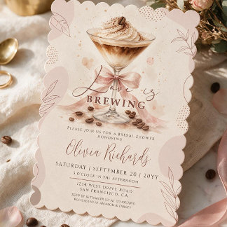 Invitation Fête de Mariage Espresso Martini L'Amour se Prépar
