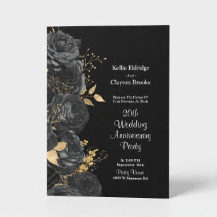Invitation Fête de mariage et d'anniversaire de mariage flora