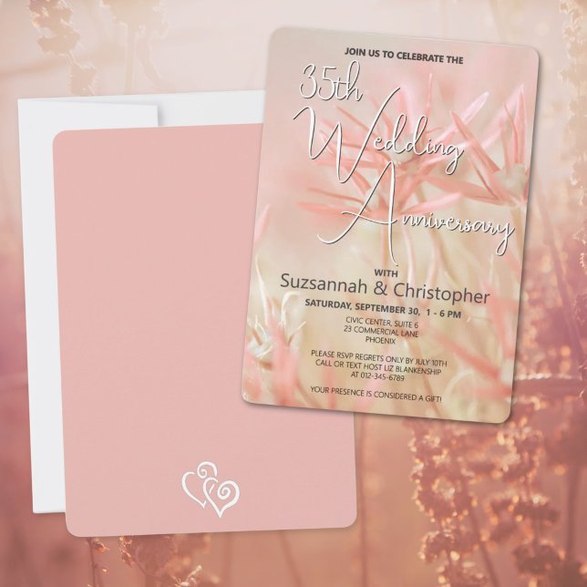 Invitation Fête de mariage et d'anniversaire de mariage Orang (Dusty orange floral wedding anniversary party invitation template)