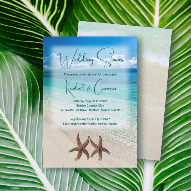 Invitation Fête de mariage et de fiançailles Étoiles de mer (Créateur téléchargé)