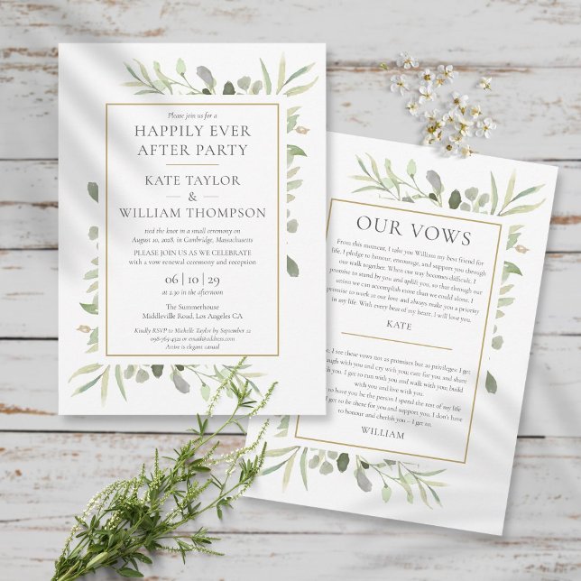 Invitation Fête de Mariage Éternellement Heureuse Décoration  (Créateur téléchargé)