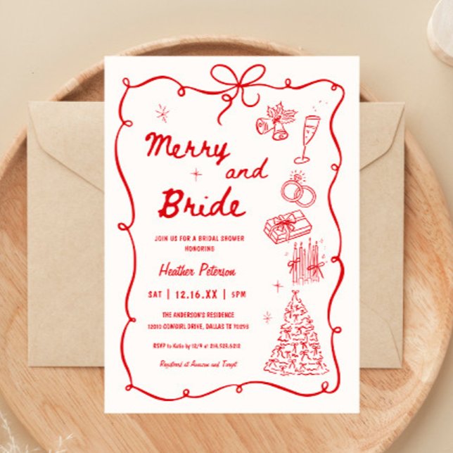 Invitation Fête de mariage fantaisiste joyeuse et mariée (Créateur téléchargé)