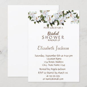 Invitation Fête de mariage Fleur de Magnolia Blanche