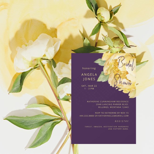 Invitation Fête de mariage Fleur de Prunier en Fleur Jaune (Créateur téléchargé)