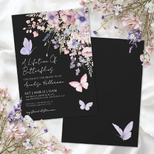 Invitation Fête de Mariage Fleur Sauvage Papillon