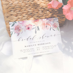 Invitation Fête de Mariage Fleurs Aquarelle Peintes à la Main