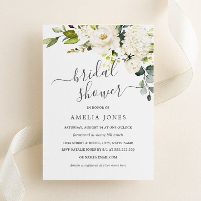 Invitation Fête de mariage floral aquarelle Champagne (Créateur téléchargé)