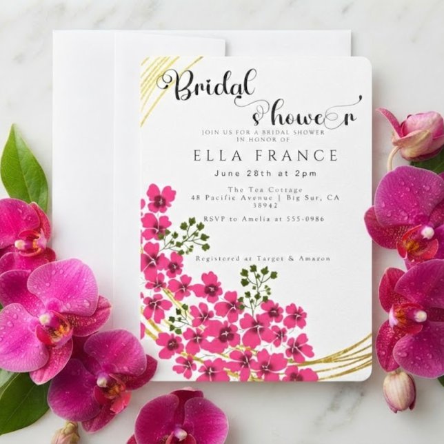 Invitation Fête de mariage floral aquarelle moderne (Créateur téléchargé)