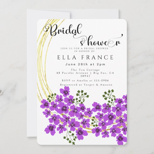 Invitation Fête de mariage floral aquarelle moderne (Devant)