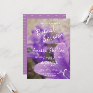 Invitation Fête de mariage floral aux campanules violettes