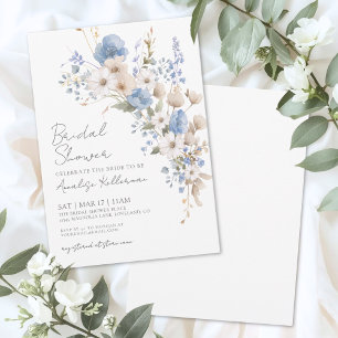 Invitation Fête de mariage floral avec des fleurs sauvages